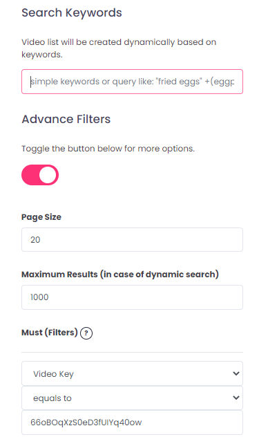 DynTube Video Channel filters